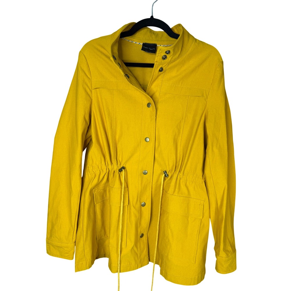 Eden Society Mustard Yellow Utility Field Jacket Mock Neck‎ Drawstring Medium